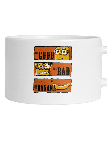 Hodný zlý a banán hrnček makronka White
