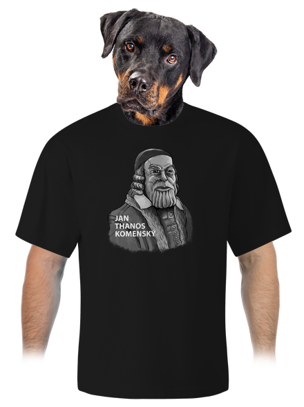 Jan Thanos Komenský unisex tričko oversized Black