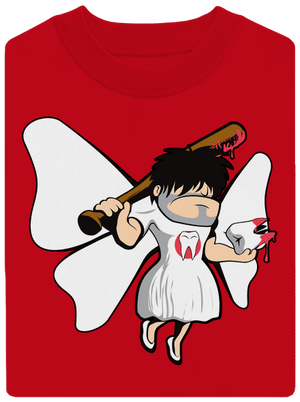 Zúbková víla unisex mikina bez kapucne Red