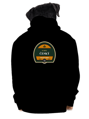 Pivná etiketa pánska mikina na zips Black