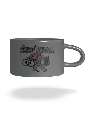 Šedí vedia - myš hrnček makronka Grey Macaron