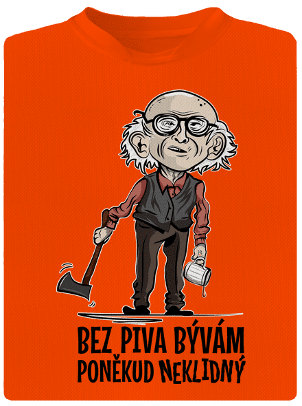 Neklidný bez piva pánske športové tričko Neon Orange