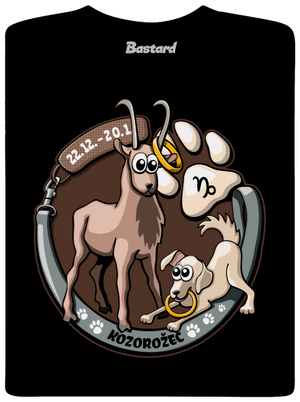Psí horoskop: Kozorožec pánske tričko Black