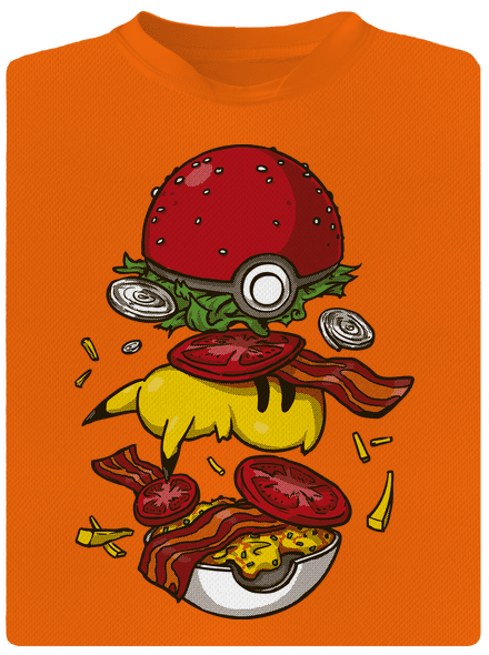 Pokémon burger detské športové tričko Neon Orange