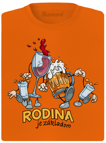 Rodina je základom dámske športové tričko Neon Orange