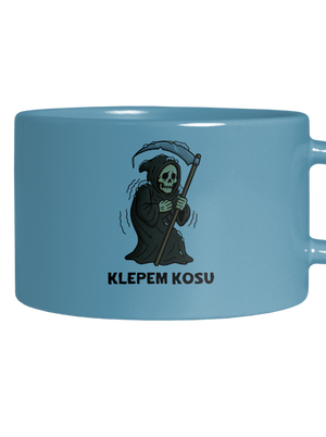 Klepem kosu hrnček makronka Blue Macaron