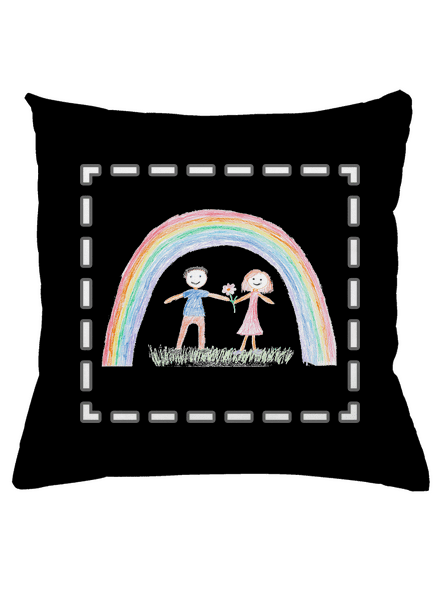 Detské kresby - Nahraj vlastnú vankúš Black