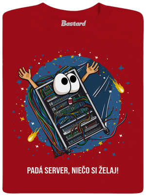 Padá server pánske tričko Red