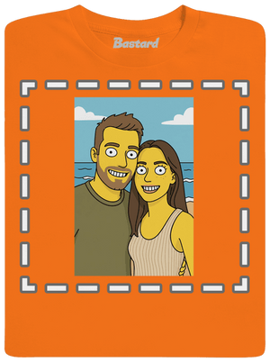 Simpsonovi z vlastnej fotky pánske tričko Orange