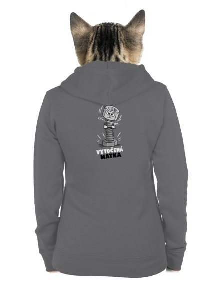 Vytočená matka dámska mikina na zips Steel Gray