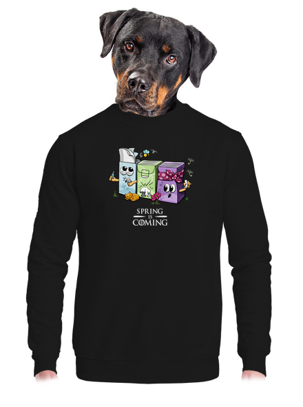 Spring is coming unisex mikina bez kapucne Black