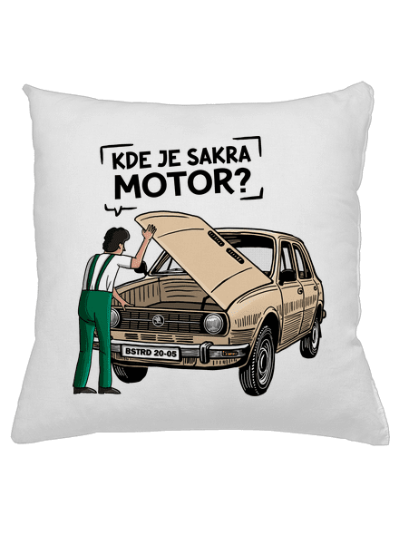 Kde je motor? vankúš White