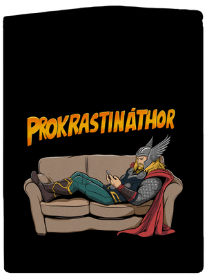 Prokrastináthor pánska mikina na zips Black