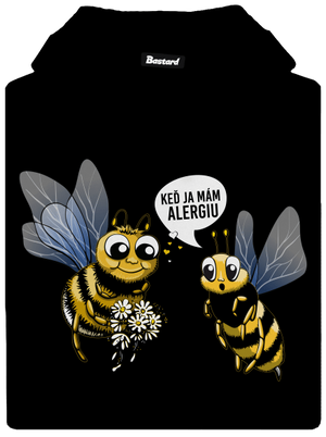 Alergická včielka pánska mikina klokanka Black