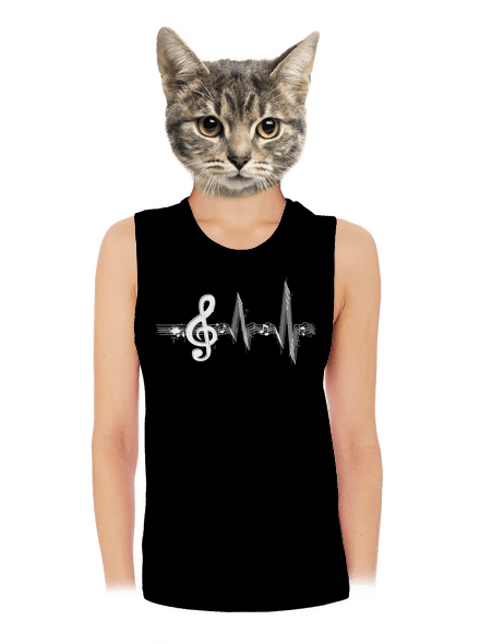 Žijem muzikou dámske tielko voľné Black