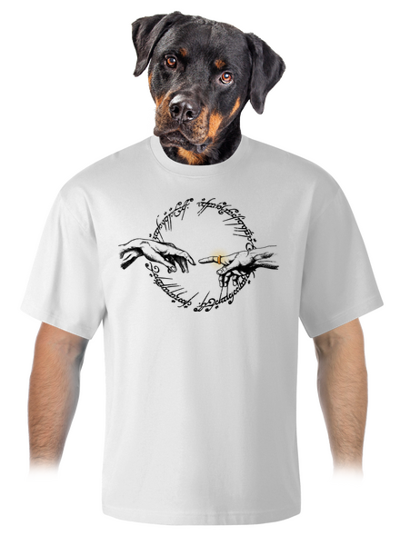 God of ring unisex tričko oversized White