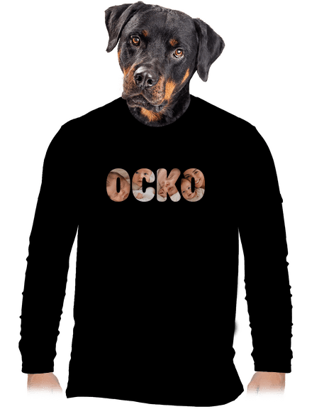 Nápis ocko z vlastných fotiek pánske dlhý rukáv Black