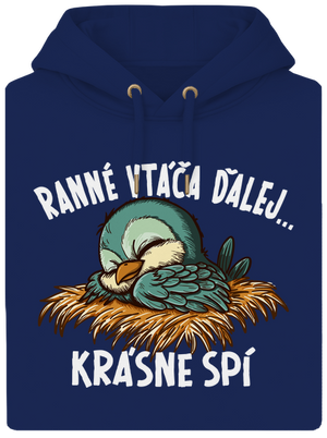 Ranné vtáča spí unisex mikina premium Navy