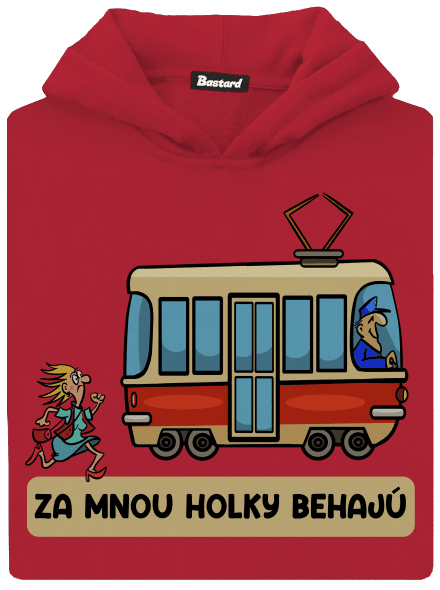 Za mnou baby behajú detská mikina klokanka Fire Red