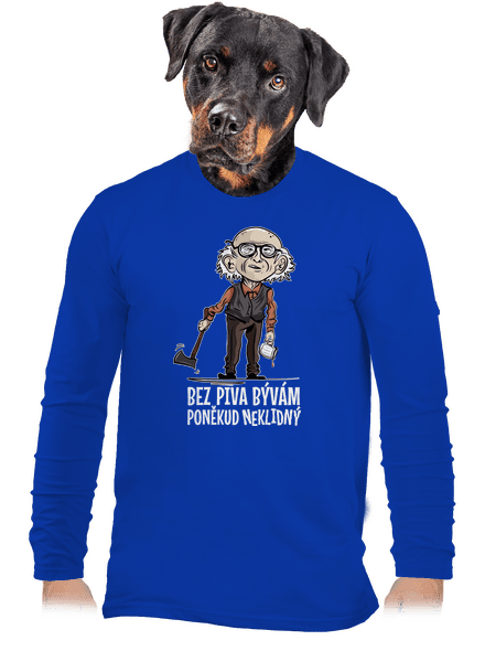 Neklidný bez piva pánske dlhý rukáv Royal Blue