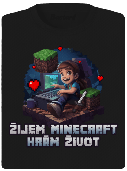 Žijem Minecraft dámske športové tričko Black