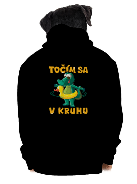 Točím sa v kruhu pánska mikina na zips Black