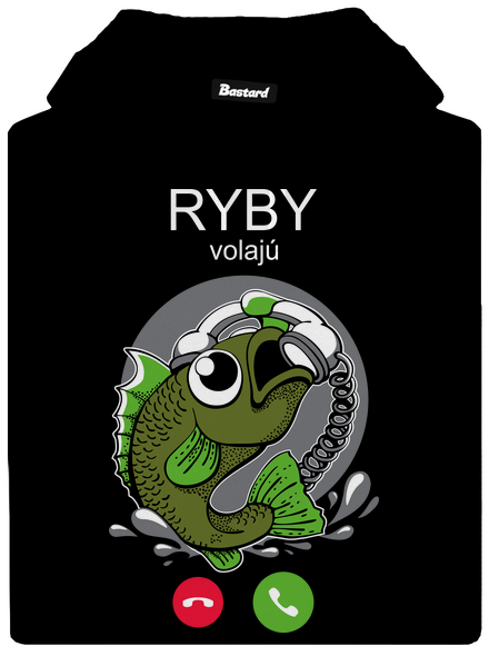 Ryby volají pánska mikina klokanka Black