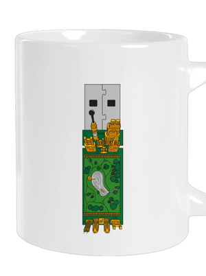 USB city veľký hrnček White