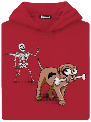 Kostlivec detská mikina klokanka Fire Red