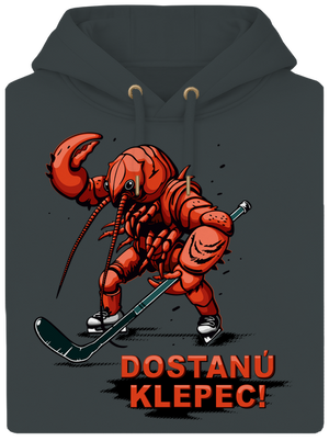 Dostanú klepec unisex mikina premium Charcoal