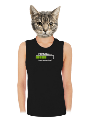 Premýšľam dámske tielko voľné Black