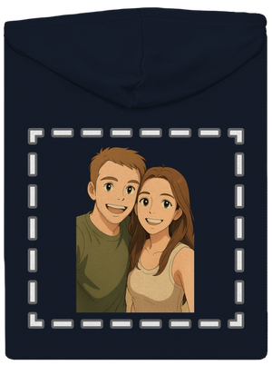 Ghibli efekt z vlastnej fotky dámska mikina na zips Navy Mal