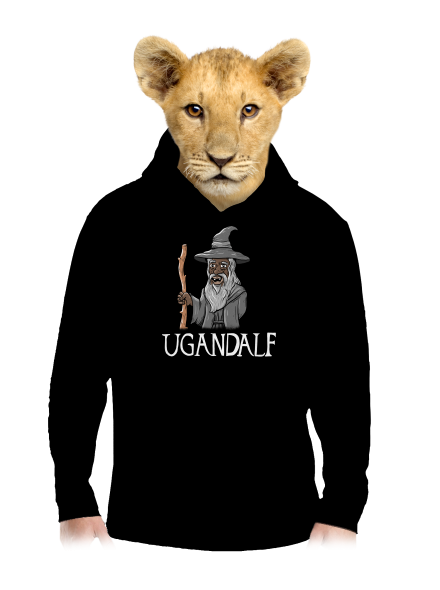 Ugandalf detská mikina klokanka Black