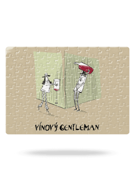 Vínový gentleman  puzzle White