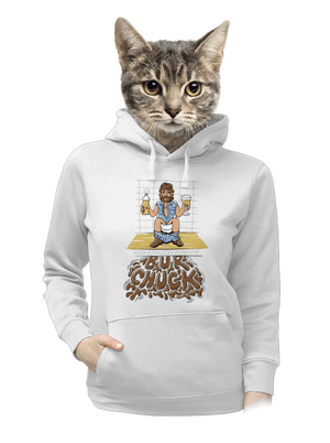 BurChuck dámska mikina klokanka White