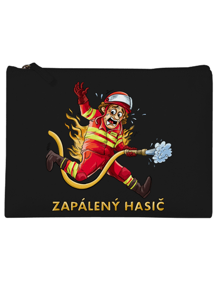 Zapálený hasič a hasička taštička Black
