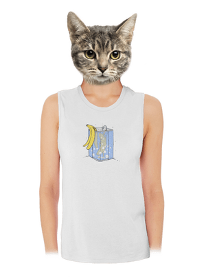 Banán v sprche dámske tielko voľné White