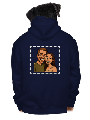 Karikatúra z vlastnej fotky pánska mikina na zips Navy