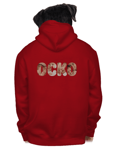 Nápis ocko z vlastných fotiek pánska mikina na zips Red