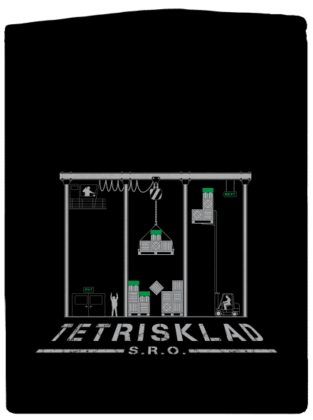 Tetrisklad pánska mikina na zips Black