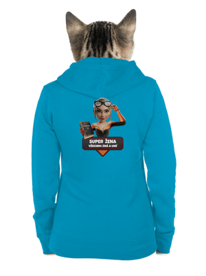 Super mama dámska mikina na zips Blue Atol