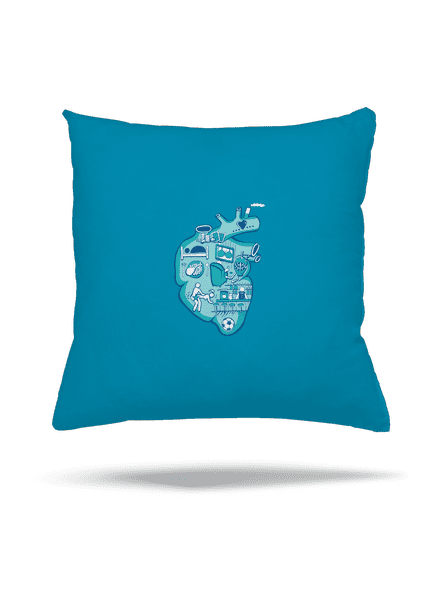 Srdce bije pre vankúš Blue Turquoise