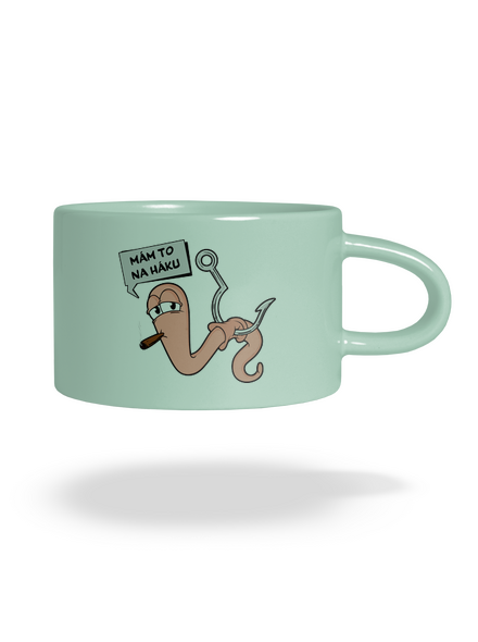 Na háku hrnček makronka Mint Macaron