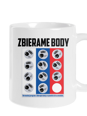 Zbierame body - hokej klasický hrnček White