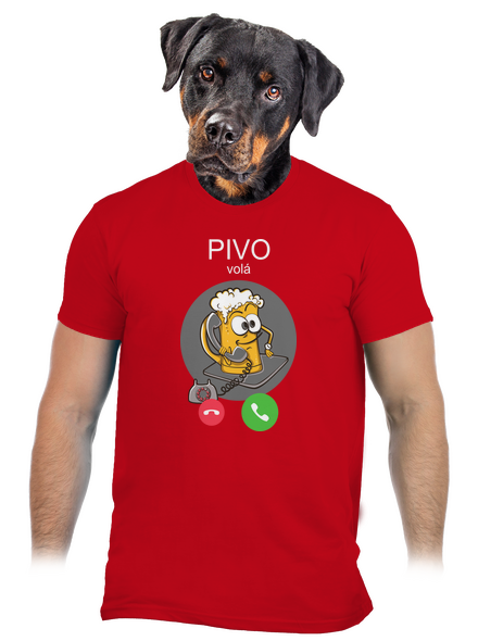 Pívo volá pánske tričko Red