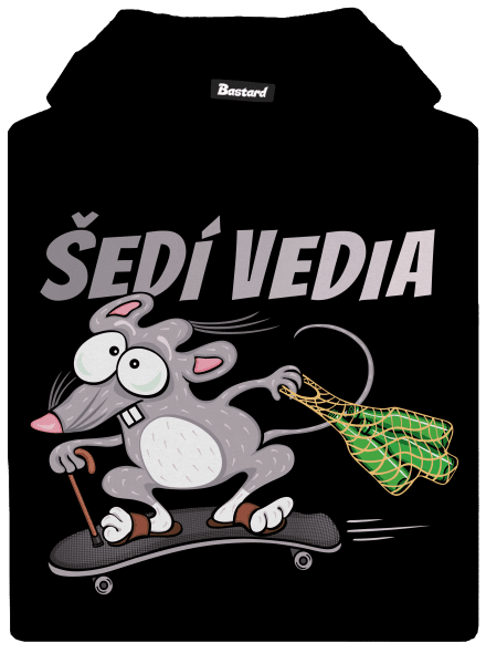 Šedí vedia - myšiak detská mikina klokanka Black