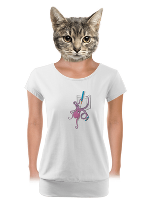 Jednoducho miluje atrament dámske tričko s lemom White