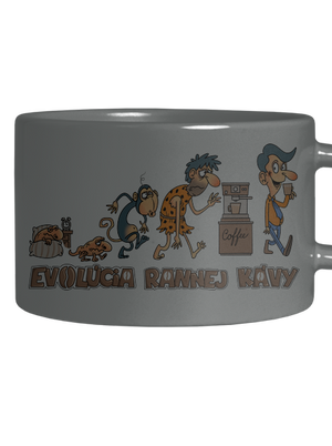 Evolúcia rannej kávy hrnček makronka Grey Macaron