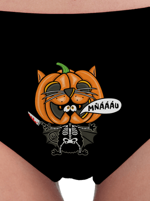 Halloweenská kočička dámske nohavičky Black