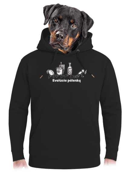 Evolúcia pálenky unisex mikina premium Dark Black